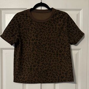 NWOT Leopard Print Brown T-Shirt